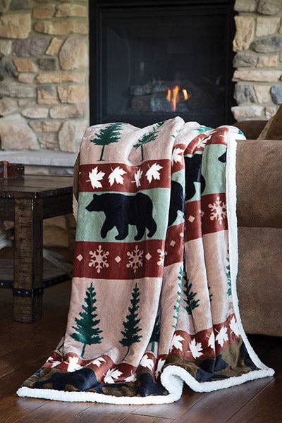 Cascade Ridge Plush Throw Blanket - Cowhide and Conchos