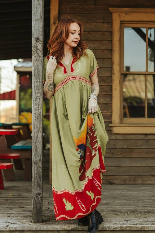 Cactus Sunset Maxi Dress
