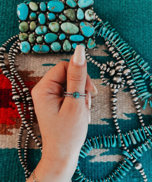 Wren Spiny Oyster and Turquoise Stacker Ring