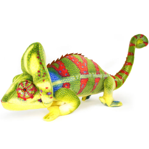 Chamille The Chameleon | 31 Inch Stuffed Animal Plush - Cowhide and Conchos
