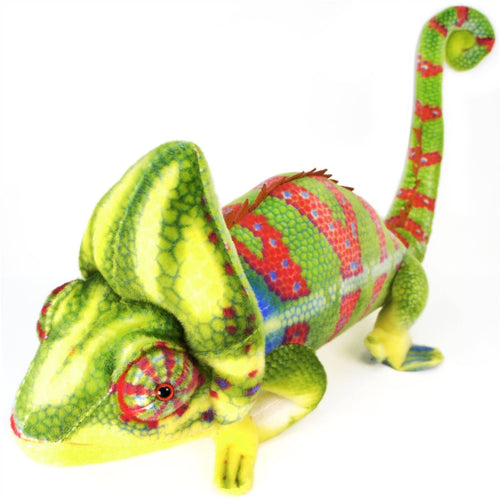 Chamille The Chameleon | 31 Inch Stuffed Animal Plush - Cowhide and Conchos