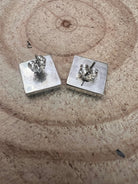 Charles Malani Turquoise & Sterling Silver Earrings - Cowhide and Conchos