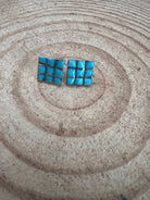 Charles Malani Turquoise & Sterling Silver Earrings - Cowhide and Conchos