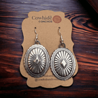 Classic Concho Earrings - Cowhide and Conchos