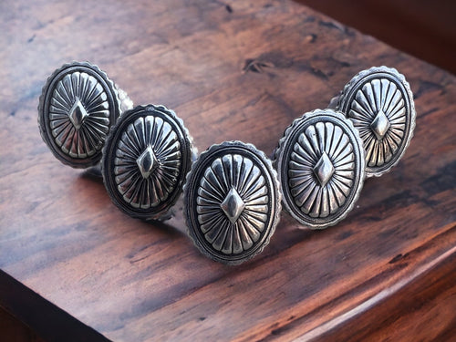 Classic concho western ring - Your simple comfortable everyday western ring - Cowhide and Conchos