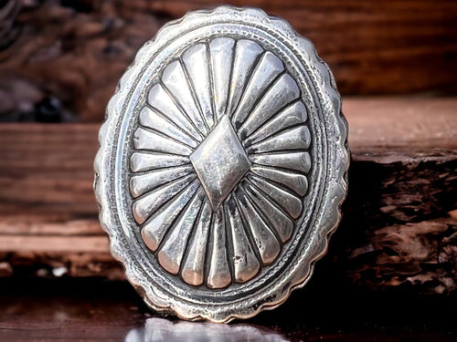 Classic concho western ring - Your simple comfortable everyday western ring - Cowhide and Conchos