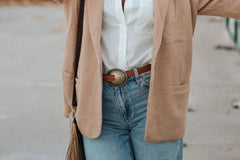 Classic White Button Down Shirt - Cowhide and Conchos