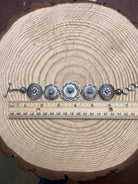Concho Link Bracelet with Sleeping Beauty Turquoise by Victor Coriz - Cowhide and Conchos