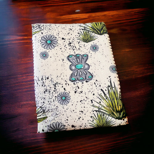 Concho Valley Regular Can Koozie - Cowhide and Conchos