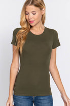 Cotton Spandex Jersey Crew Neck - Cowhide and Conchos