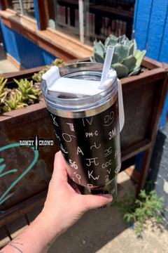Country Roads Large Tumbler - Cowhide and Conchos