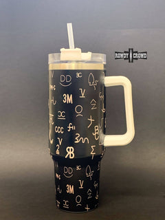 Country Roads Large Tumbler - Cowhide and Conchos