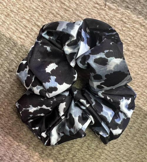 Cow Town Scrunchie - Cowhide and Conchos