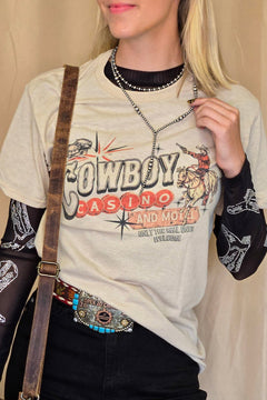 Cowboy Casino T-Shirt - Cowhide and Conchos