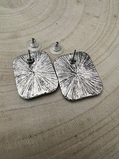 Cowboy Cigarette Fashion Earrings - Cowhide and Conchos