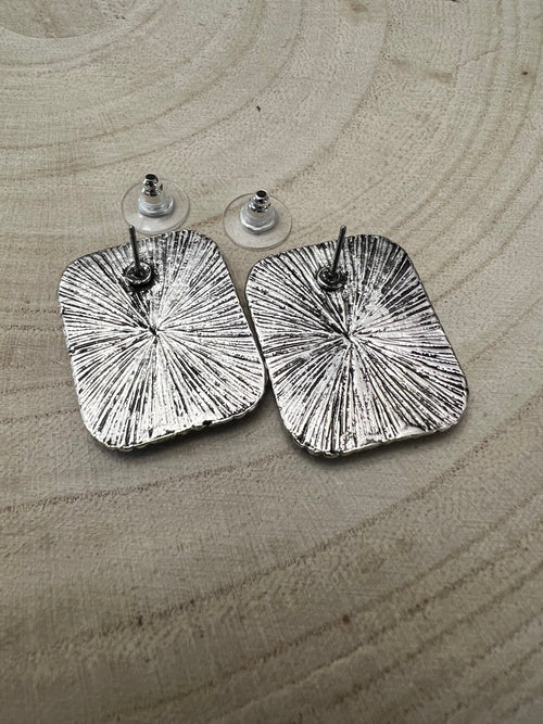 Cowboy Cigarette Fashion Earrings - Cowhide and Conchos