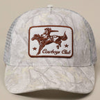 Cowboys Club Embroidered Patch Mesh Cap - Cowhide and Conchos