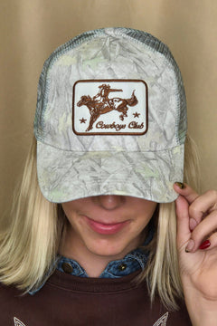 Cowboys Club Embroidered Patch Mesh Cap - Cowhide and Conchos