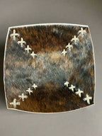 Cowhide Bowl with Laced Details - Cowhide and Conchos