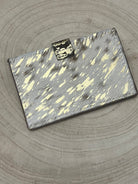 Cowhide Credit Card Wallet - Acid wash gold - Cowhide and Conchos