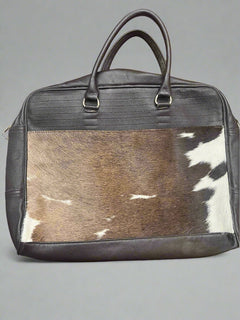 Cowhide laptop Bag - Cowhide and Conchos