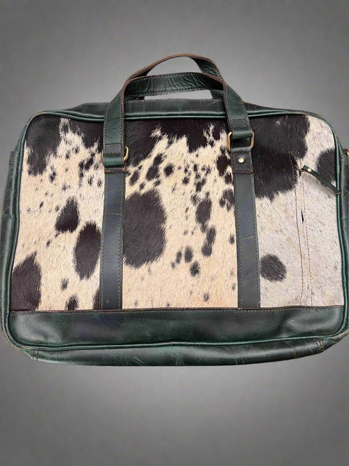Cowhide laptop Bag - Cowhide and Conchos