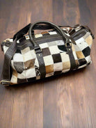 Cowhide Patch Duffle Bag - Cowhide and Conchos