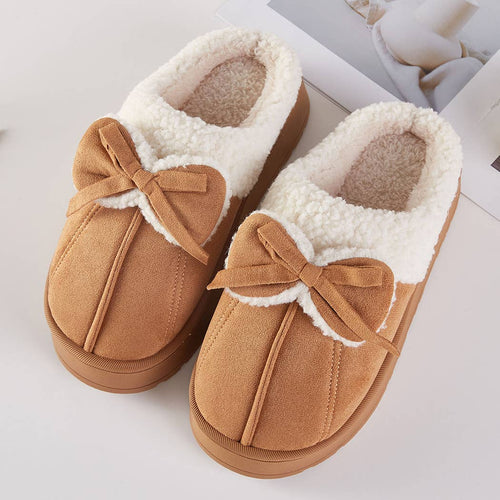 Cozy Bow Faux Fur Lined Slippers - Cowhide and Conchos
