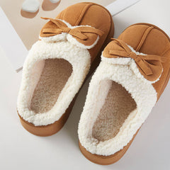 Cozy Bow Faux Fur Lined Slippers - Cowhide and Conchos