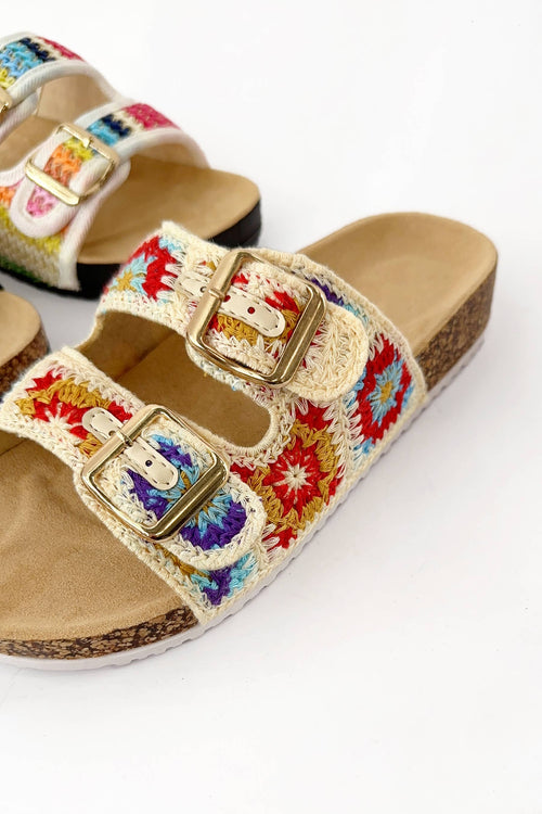 Colorful Crochet Double Strap Sandal