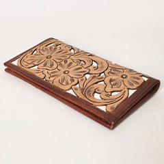 Tooled Genuine Leather Western Checkbook Cover or Wallet