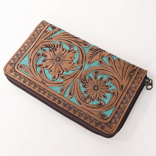 Tooled Genuine Leather Western Wallet