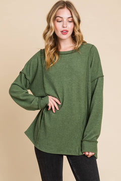 Teton Top Stitch Top - Olive and Camel colors!