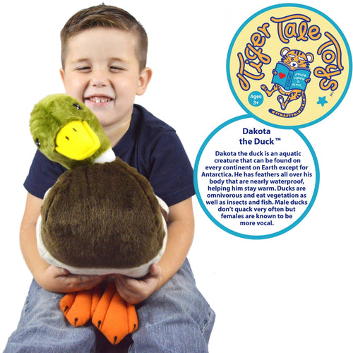 Dakota The Duck | 13 Inch Stuffed Animal Plush - Cowhide and Conchos