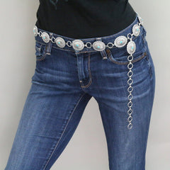 Dallas Western Concho Belt - Small/Medium - Cowhide and Conchos
