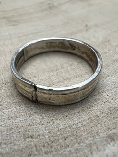 Debbie Livingston Navajo Handmade S/S Kingman Turquoise Ring - Sizes 7, 8, and 8.5 - Cowhide and Conchos