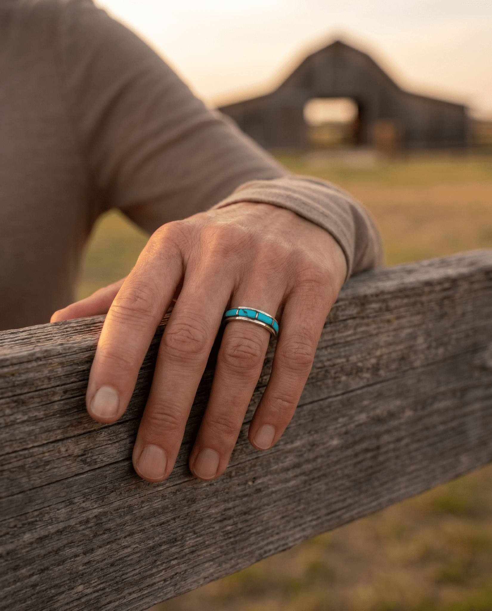 Debbie Livingston Navajo Kingman Turquoise Sterling Silver Ring — Sizes 7, 8, 8.5 Available - Cowhide and Conchos