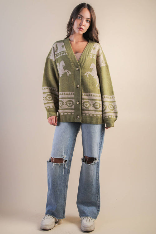 Desperado Western Cardigan - Cowhide and Conchos