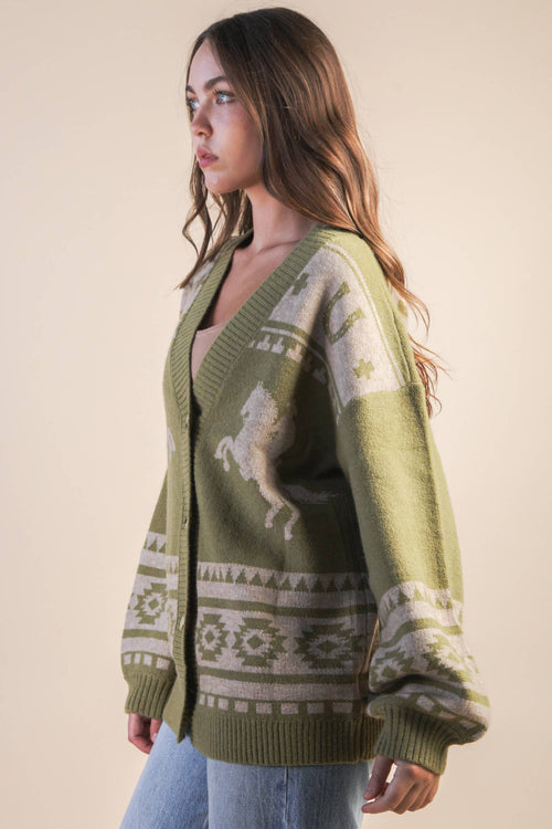 Desperado Western Cardigan - Cowhide and Conchos