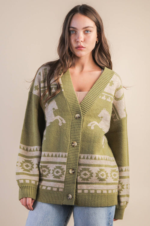 Desperado Western Cardigan - Cowhide and Conchos