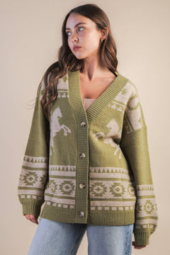 Desperado Western Cardigan - Cowhide and Conchos