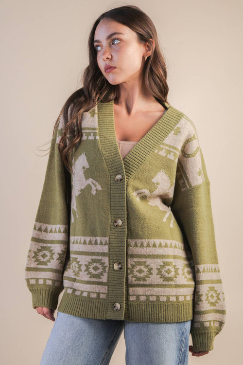 Desperado Western Cardigan - Cowhide and Conchos