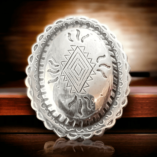 Diamondback Concho Ring - Cowhide and Conchos