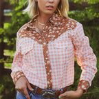 Ditzy Daisy Long Sleeve Pearl Snap Shirt - Cowhide and Conchos