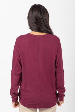 Dolman Sleeve Oversized Top - Wine - Small and Medium available - Cowhide and Conchos