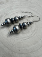 Dorinda Mariano Sterling Silver Navajo Pearl Earrings — 2 3/8 inch (Handcrafted by Navajo Artist) - Cowhide and Conchos