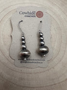 Dorinda Mariano Sterling Silver Navajo Pearl Earrings - Cowhide and Conchos