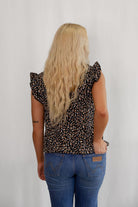 Dot Print Sleeveless Button Down Blouse - Cowhide and Conchos