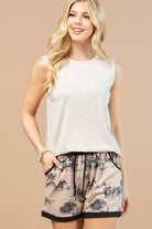 Dylan Western Print Block Knit Shorts - Cowhide and Conchos