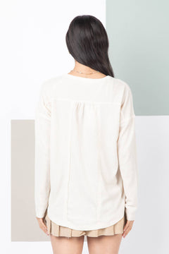 Comfy Waffle Casual Knit Henley Top - Final Sale